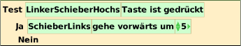 Test bewegen auf Tastendruck